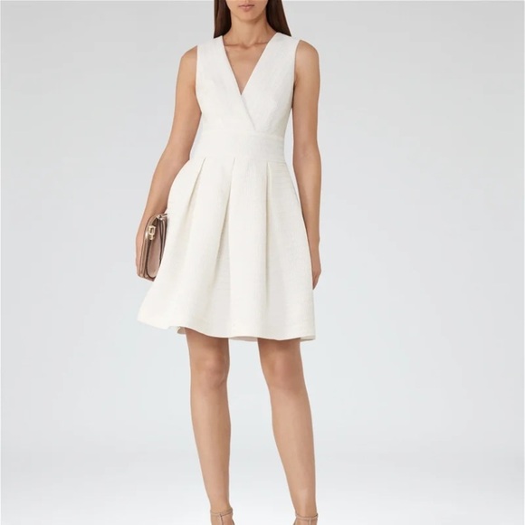 Reiss open back off white flare dress new - Picture 2 of 7